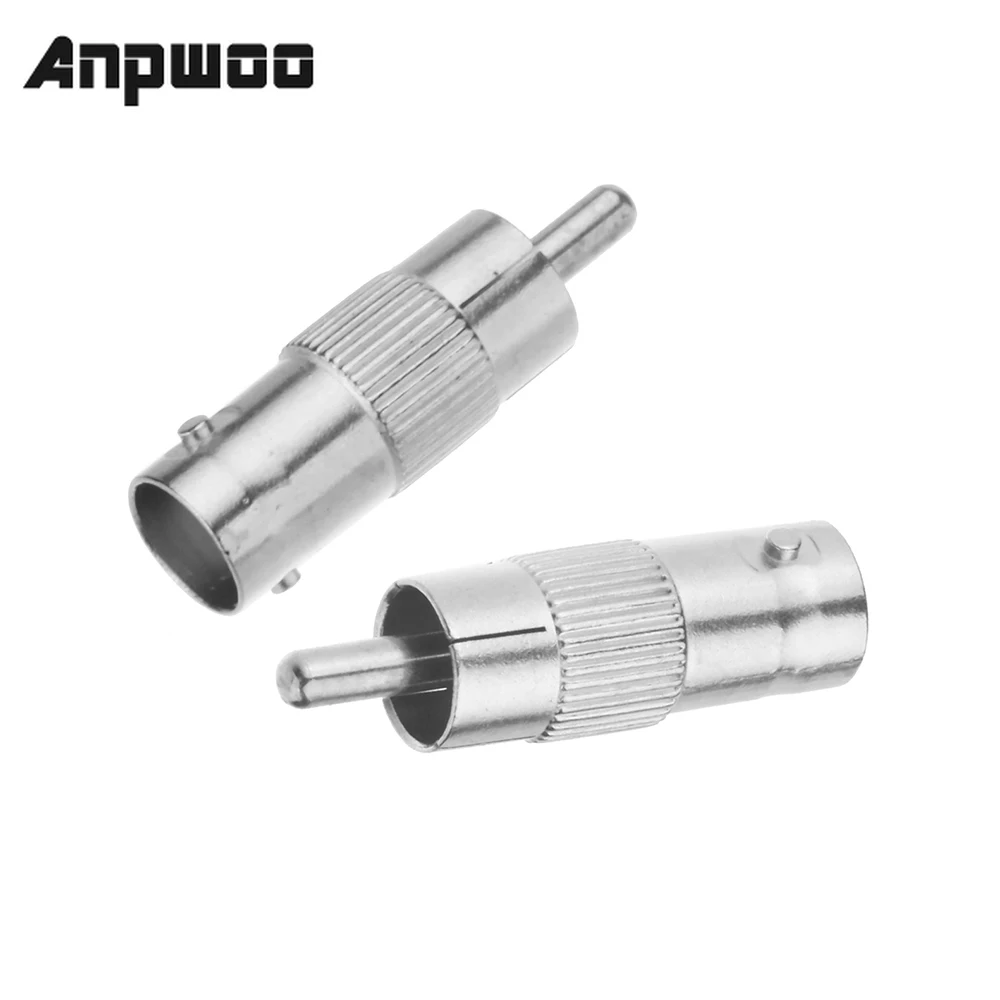 Adaptador de conector BNC hembra a RCA macho coaxial para cámara CCTV, sistema de vigilancia de seguridad, 2 unids/lote