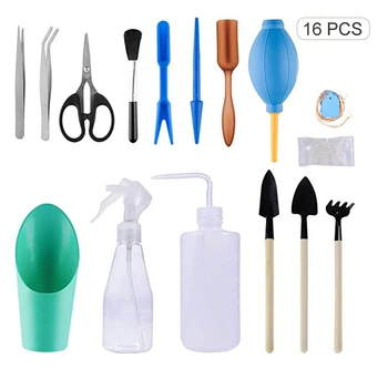 

16PCS Garden Planting Tool Set Bonsai Succulent Transplanting Miniature Fairy Mini Garden Planting Hand Tools for Garden