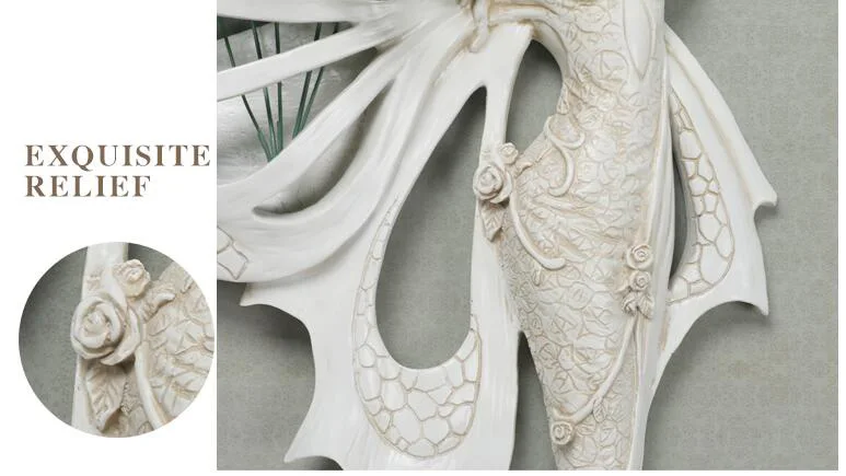 European Reisn Angel Character Wall Vase+ Artificial Flower Set Crafts Home Livingroom Wall Hanging Decoration Hotel Wall Mural