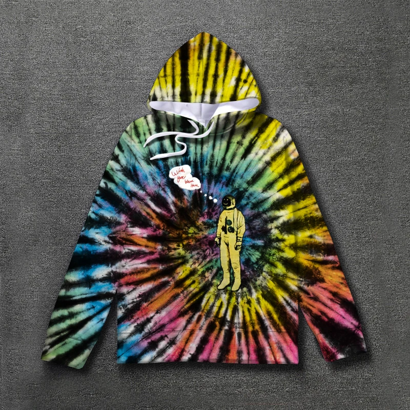 Уличная одежда Трэвиса Скотта астромира астронавта tie Dye Толстовка для мужчин и женщин высокое качество граффити хип-хоп астромира мужские толстовки