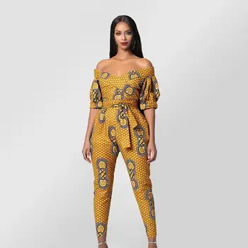 

Sexy African Women's Jumpsuits Dashiki Print Fashion Ankara Outfit For Ladies Groom Pants African Party Dress Drop Shipping