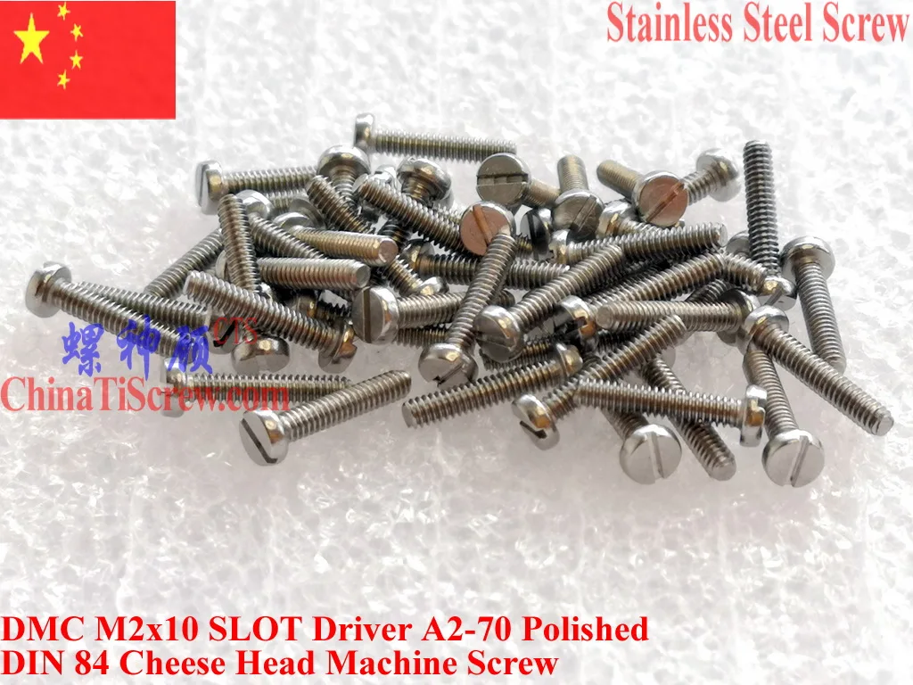 M4 X 20 Slotted Cheese Machine Screws  A2 stainless DIN 84-100 pk 