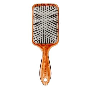 

Hand Made Amber Air Cushion Hairstyling Paddle Brush Salon Detangler Brush Comb Spa Hair Massage Brush for Long Hair Anti-Static