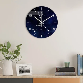 

Acrylic Slient 3D Wall Clock Modern Design Constellation Mute Kitchen Decorative Wall Clock Digital Number Home Decor Gift