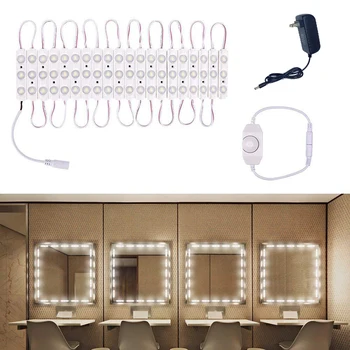 

Makeup Mirror Vanity LED Light Strip Kit EU/US Plug Cosmetic Light Adjustable Dimming Make Up Mirrors Brightness Lights