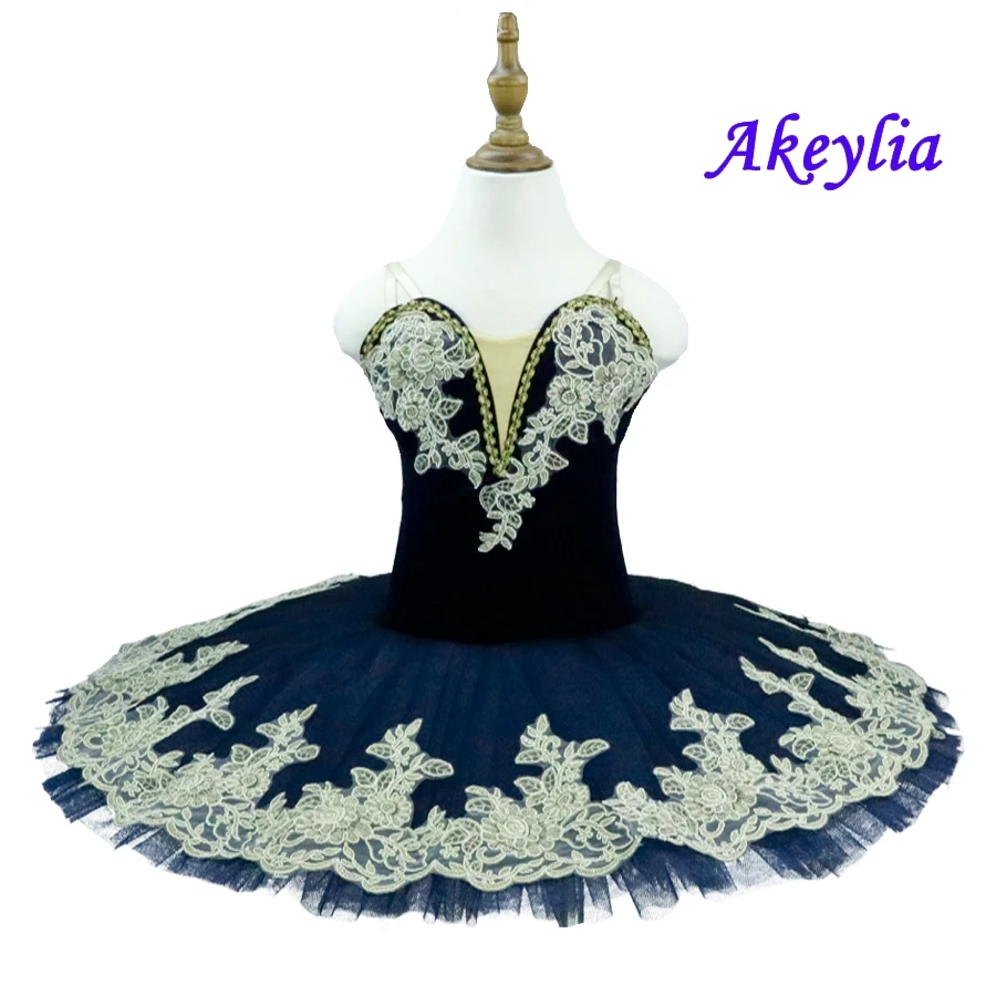 Pre-Professional Ballet Tutus navy blue Velvet Classical Tutu pancake Adult Women platter Tutu Stage dress Costume white