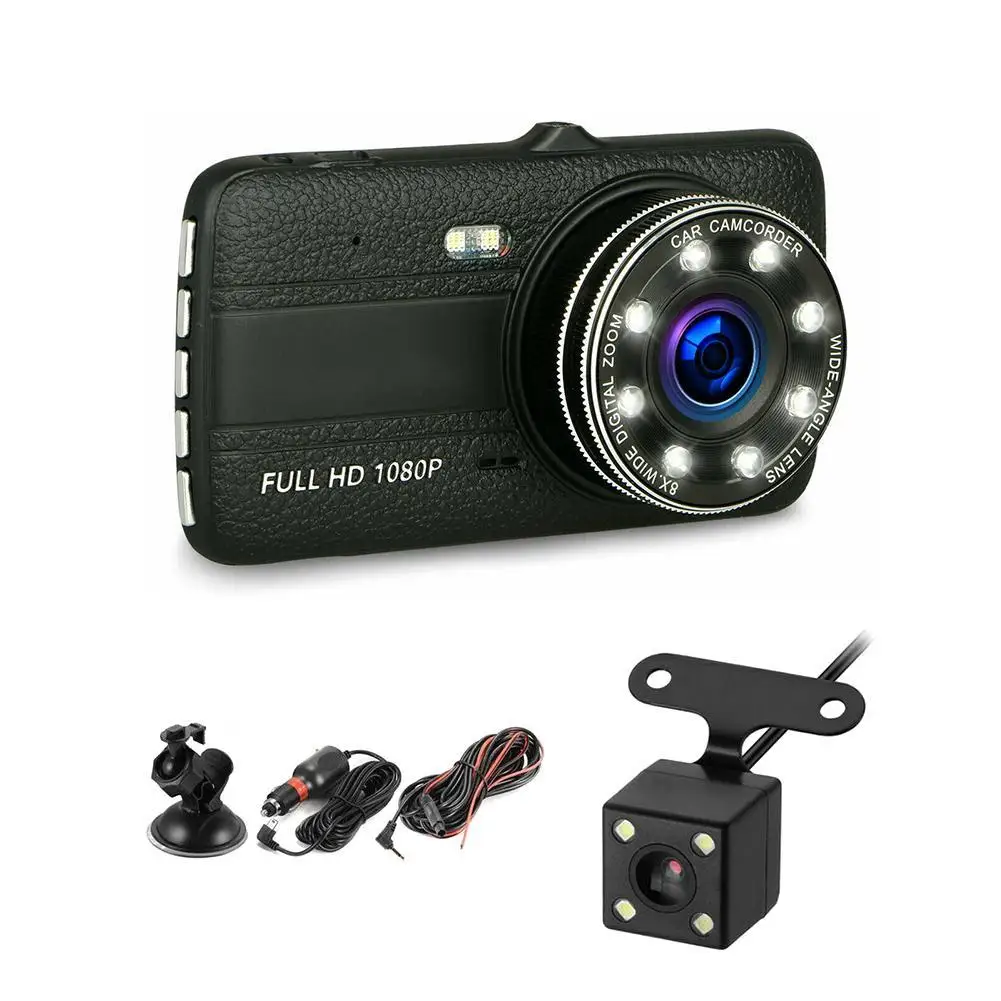 4,0 дюймов Автомобильный видеорегистратор Камера с ips экраном Full HD 1080P Авто регистратор двойной объектив ночное видение камера заднего вида