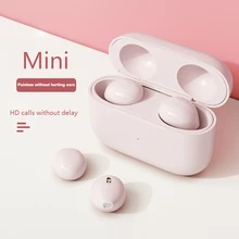 Mini invisível tws bluetooth fone de ouvido sem fio fones à prova dwireless água esportes estéreo fone controle toque com caso carregamento