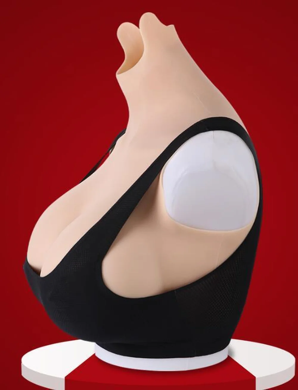 New Body Tight Suit G Cup Silicone Breast Forms Fake Boobs Triangle Breasts Suit for Crossdresser Transvestite Drag Queen