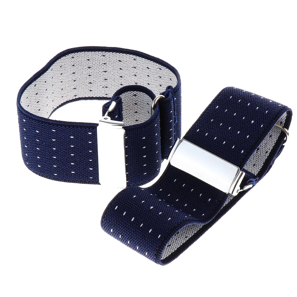 Men's Polka Dots Elastic Shirt Cuff Garters Anti-Slip Sleeve Holders Armband