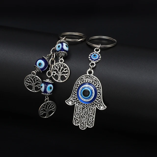 Porte-clés mauvais œil pour femmes et hommes, Llaveros Porte-clé main de  Fatima, Porte-clé turquie yeux bleus arbre de vie | AliExpress