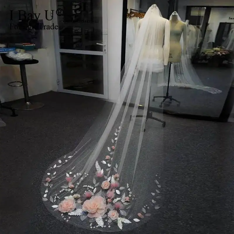 Фата Женская, с 3D цветами