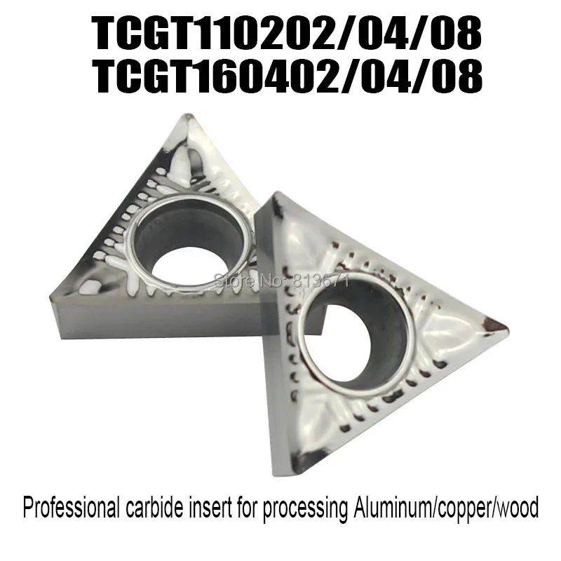 

10pcs TCGT110202 04 AK TCGT160404 02 08 carbide inserts CNC turning scraps blade for Aluminum Copper Wood working turning tools