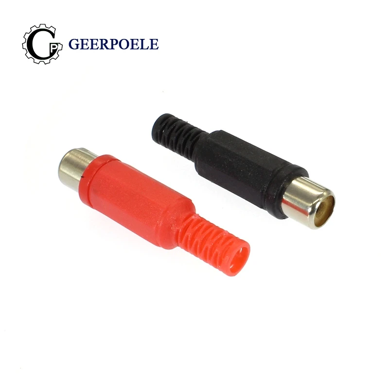 

10 pcs/lot connector 50V 0.5A RCA Plastic Audio Connectors Female Cold Pressure Socket Welding Jack Electric Adapter DIY