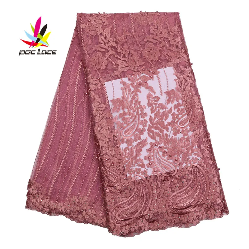 Африканская кружевная ткань 2017 Высококачественная вышитая оптовая продажа