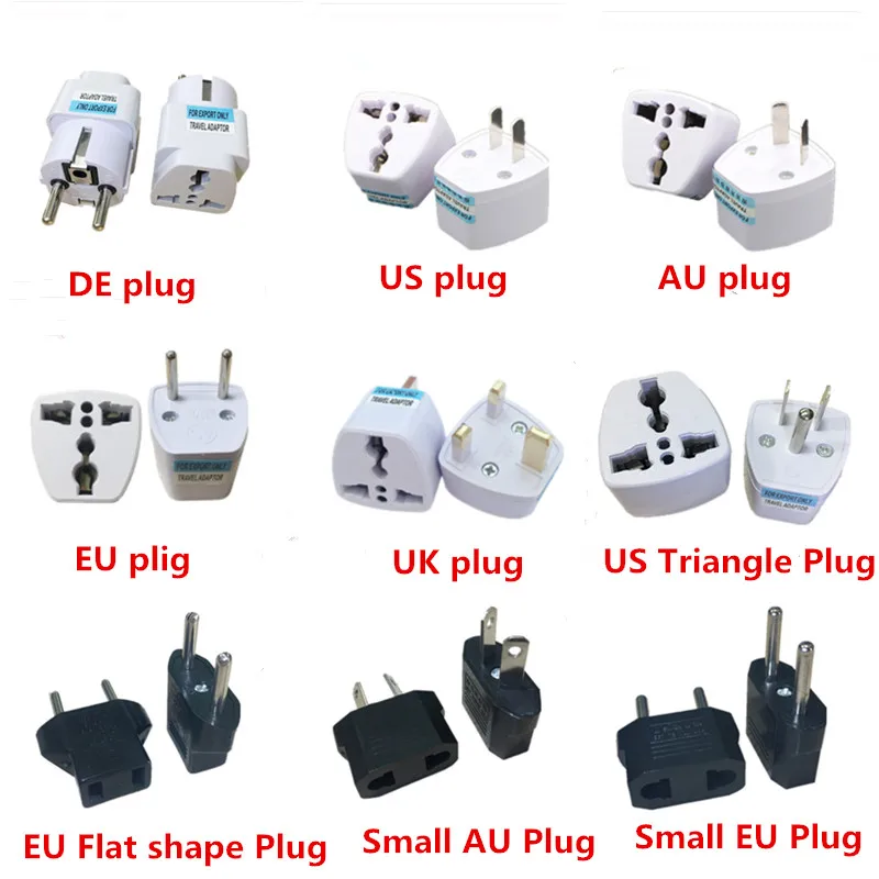 Universal UK US AU to EU Power Socket Plug Travel Charger Adapter Converter  2 Flat Pin