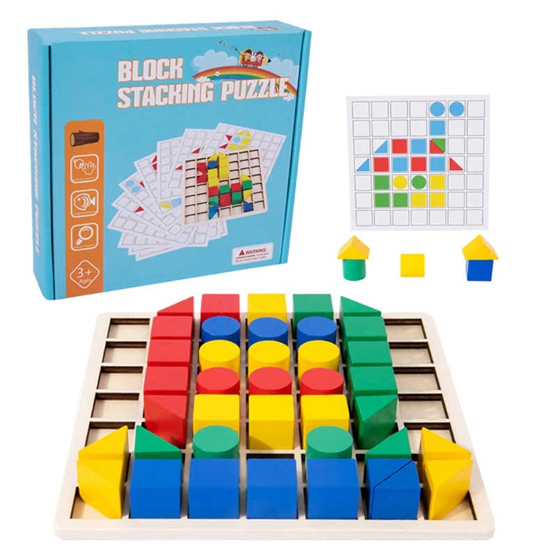 Bx0d Wooden Stacking Puzzle Color Space Recognition Toy Logical Skill Training Preschool Educational Sorting Toy Toddler Gift Puzzles Aliexpress