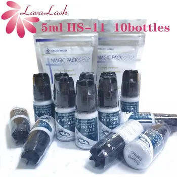 

10 bottles 5ml Elite Plus HS-11 Glue For Eyelash Extensions Premium Volume Adhesive Glue dry time 1-2S Retention 7-8 weeks glue