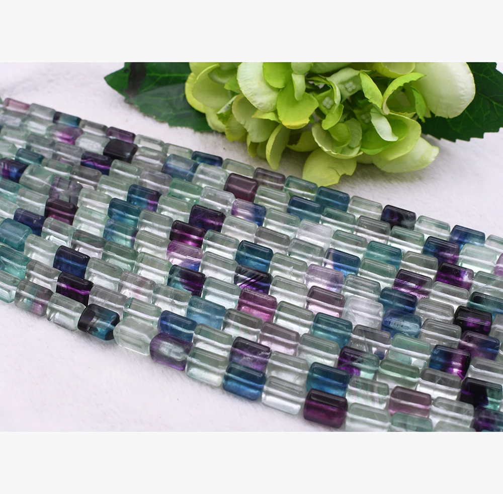10X14mm Natural stone Colorful Fluorite Faceted Oval Loose Bead 15.5