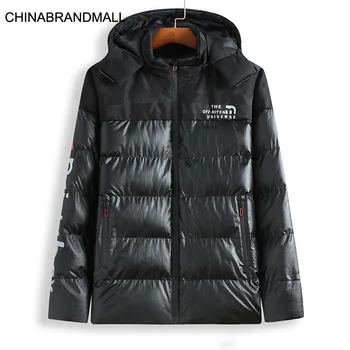 

2020 Winter Male With Cap Cotton-padded Jacket Coat Fat Man Plus Fat Plus Size Loose Leisure Trend Cotton-padded Jacket