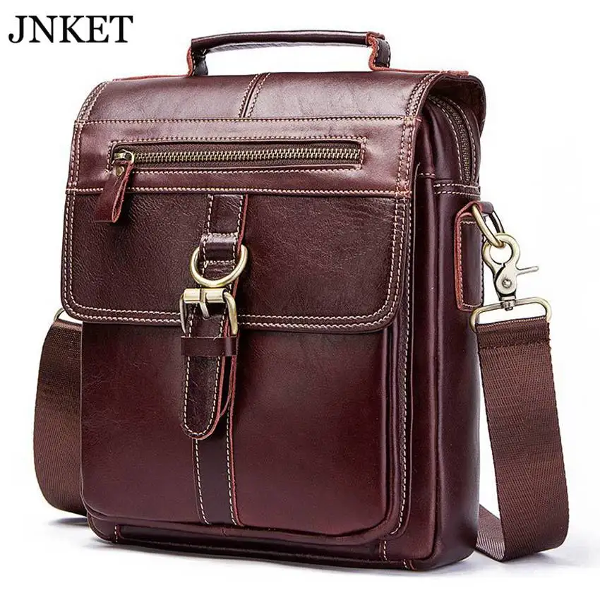 

JNKET New Retro Men's Cow Leather Shoulder Bag Leisure Crossbody Bags Sling Bag Messenger Bag