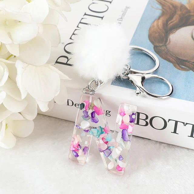 1Pc Pink Letter Keychain Resin Jewelryf For Women - AliExpress