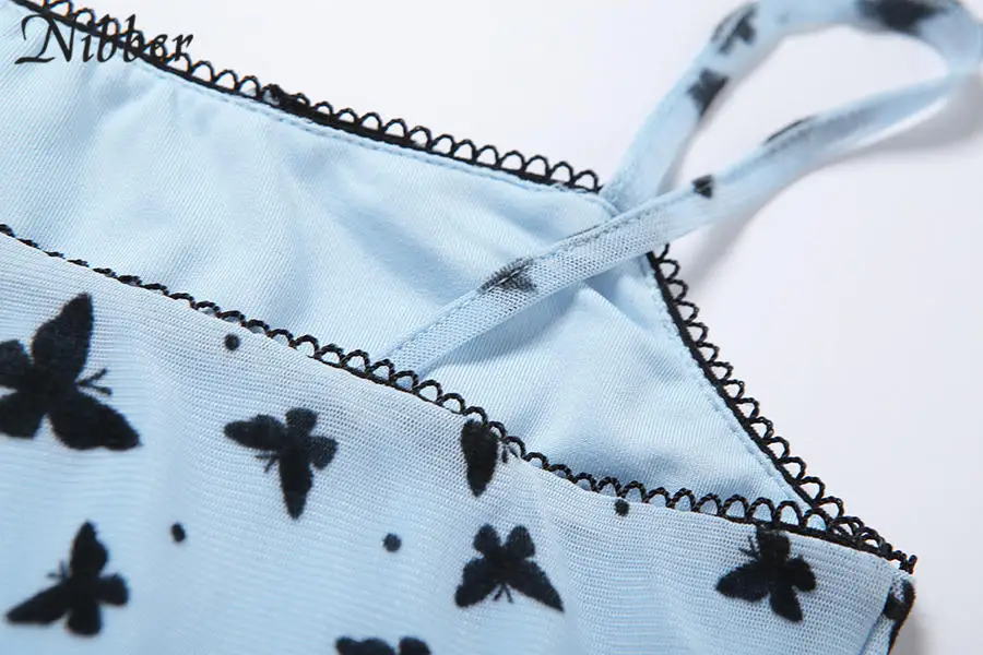 Nibber cute Harajuku style Butterfly pattern sling dress for women 2020 hot High-quality streetwear cansual bodycon mini dresses