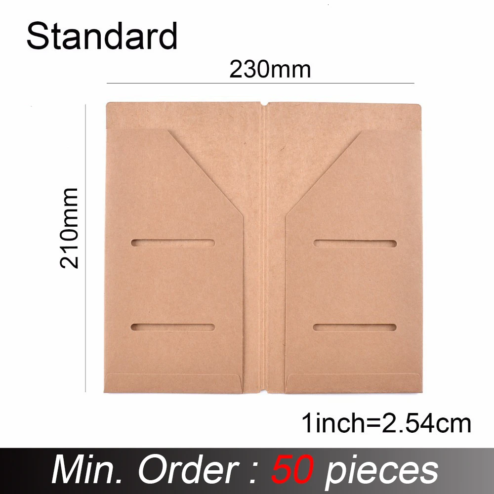 30 шт./лот стандартный размеры 21x11,5 см Kraft бумага файл держатель для журнал путешествий; Записная книжка аксессуар Винтаж карты карман