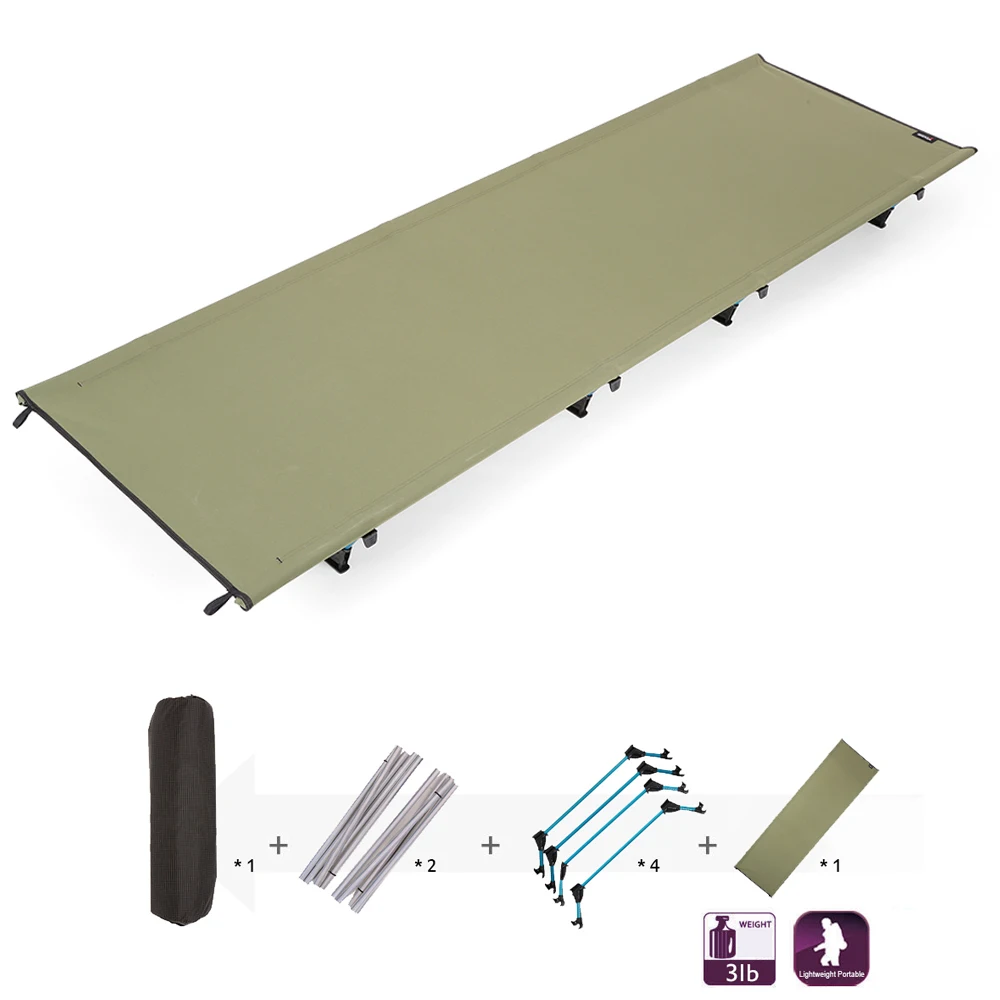 

Portable Off-Ground Folding Cot Bed Sleeping Bed Waterproof Moisture-proof Camping Tent Mat 440lb Capacity for Camping Hiking