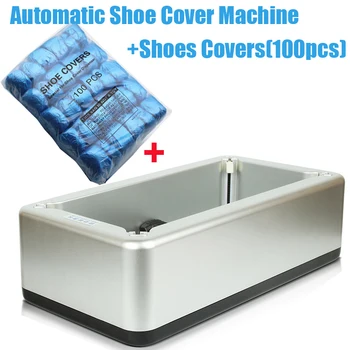 

Silver Automatic Shoe Cover Machine Intelligent Shoe Sleeve Tool Disposable Foot Cover Machine Shoe Film + 100pcs Shoes Covers
