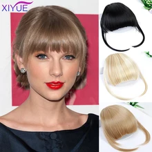 Короткие Передние тупые челки Клип В короткая челка волосы для наращивания прямые синтетические челки натуральные накладные волосы