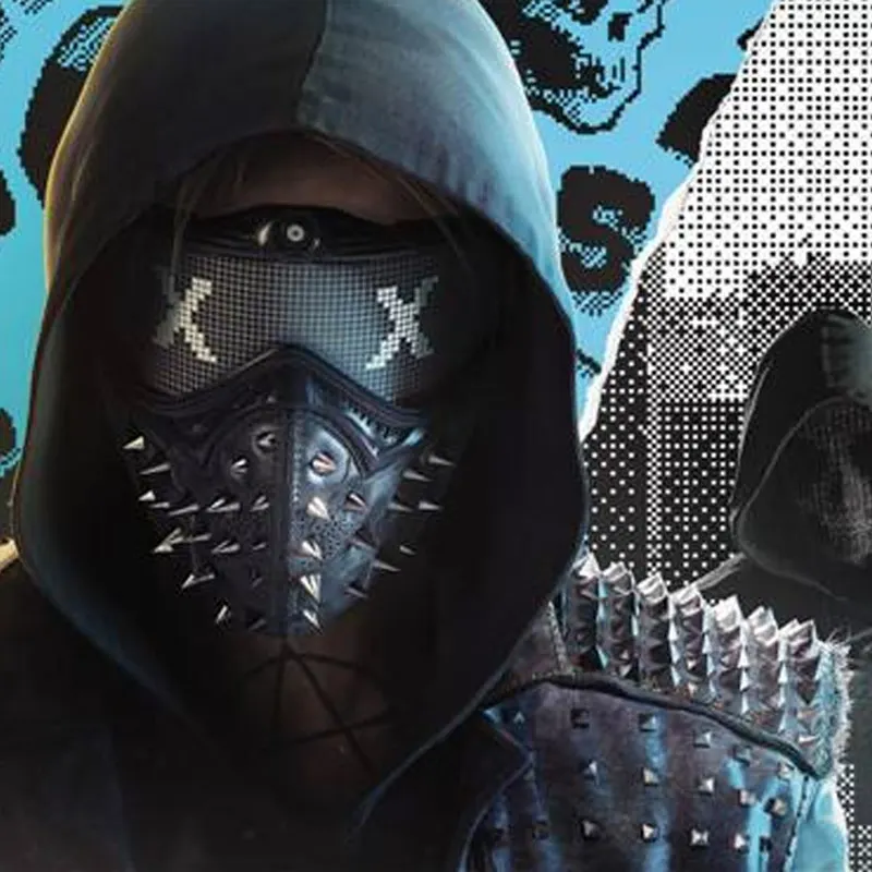 

Halloween Punk Devil COS Anime Stage Mask Ghost Steps Street Masquerade Rivet Death Masks Watch Dogs Cosplay Party Face WD2 Mask