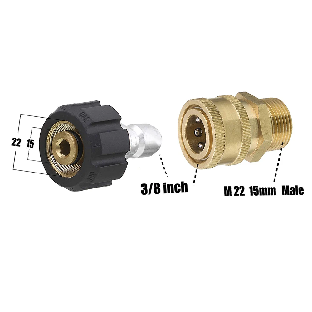 M22 3/8" Schnellverschluss-Adapter Steckkupplung 14,8mm Für Hochdruckreiniger