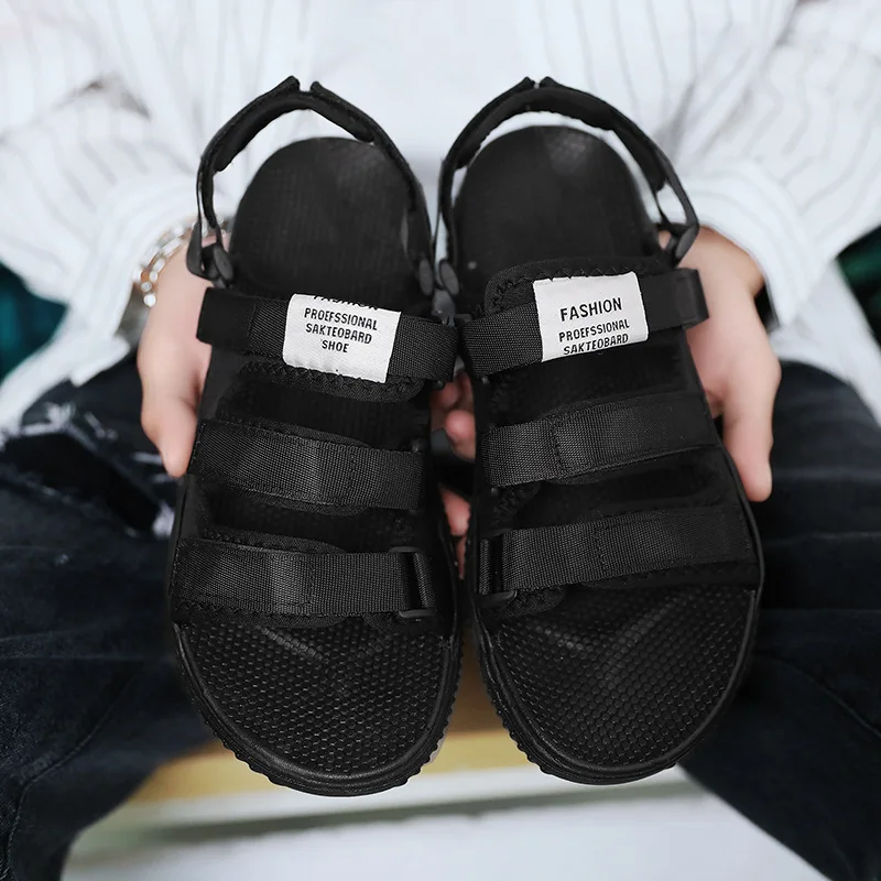 

Breathable Sandals 2019 Teenager New Style CHIC Hong Kong Style Korean-style Anti-slip Wear-Resistant Students MEN'S SHOES Outdo