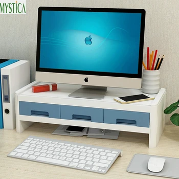 

Desk Computer Organizer Box Home Monitor Desktop Storage Rack Stationery Pen Storage Drawer Office Accessories Organizer Shelf