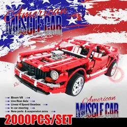2000 шт. MOC Muscle Car creator серия fit ford mustang технические игрушки для детей строительные блоки кирпичи diy подарок для детей