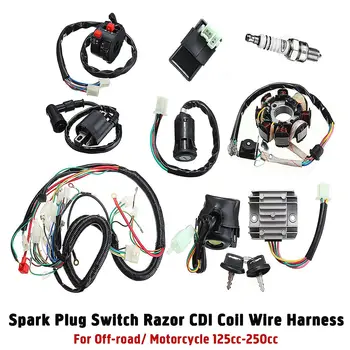 

Motorcycle Full Complete Electrics Wiring Harness CDI Coil Startor For 125cc 150cc 200cc 250cc ATV Quad Pit Bike Go Kart