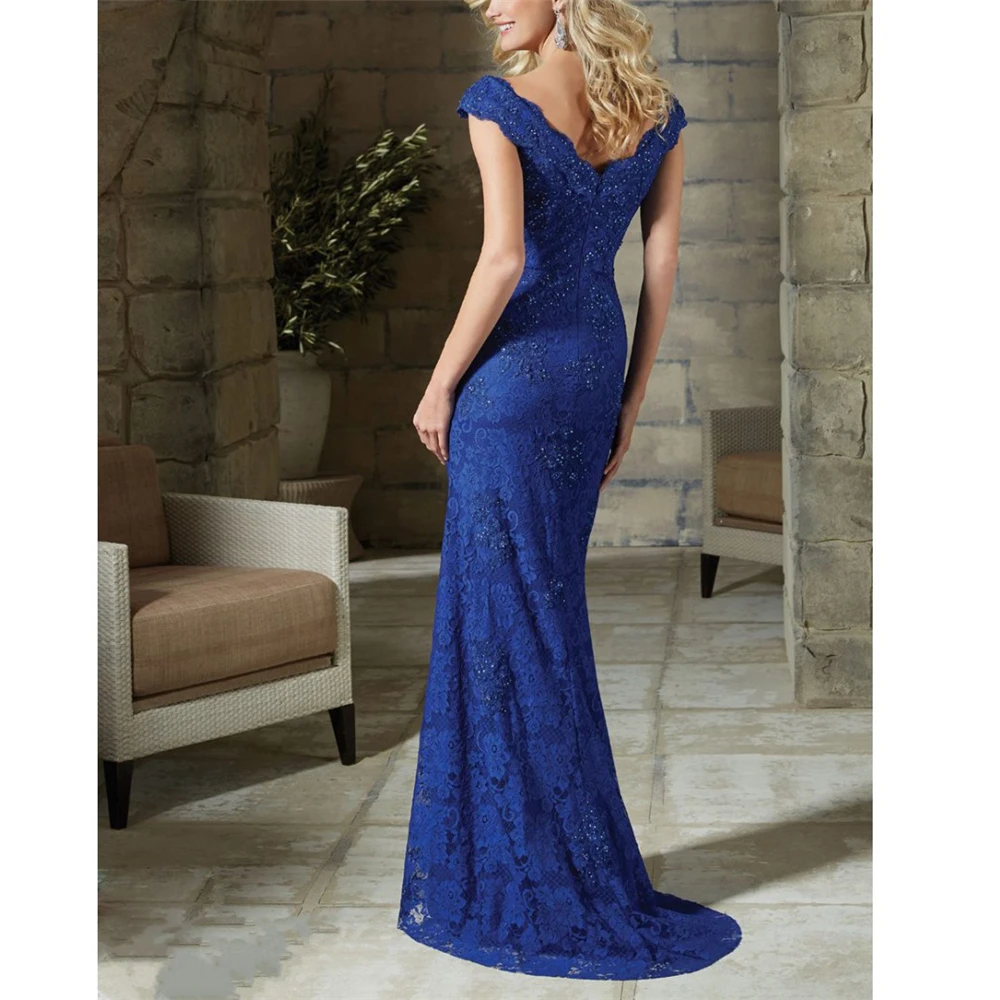 Очаровательное зеленое/синее Кружевное Платье Vestidos De Fiesta De Noche с открытыми плечами, v-образным вырезом, аппликацией из бисера, платья для матери невесты
