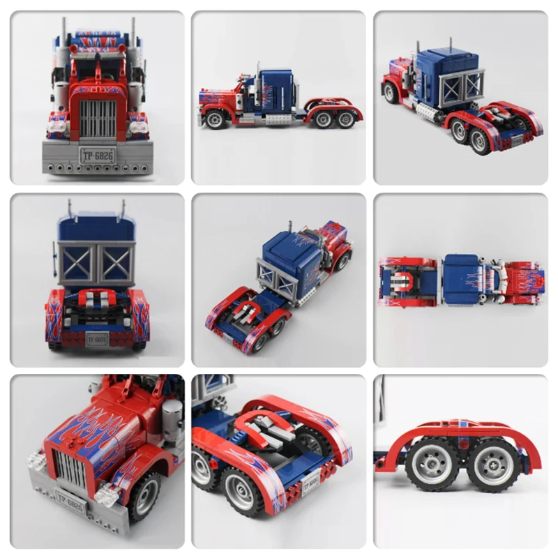 Блоки sembo 701803 Peterbilt 389 грузовики совместимые технические Optimus Prime Строительные кирпичи развивающие игрушки подарки на день рождения мальчика