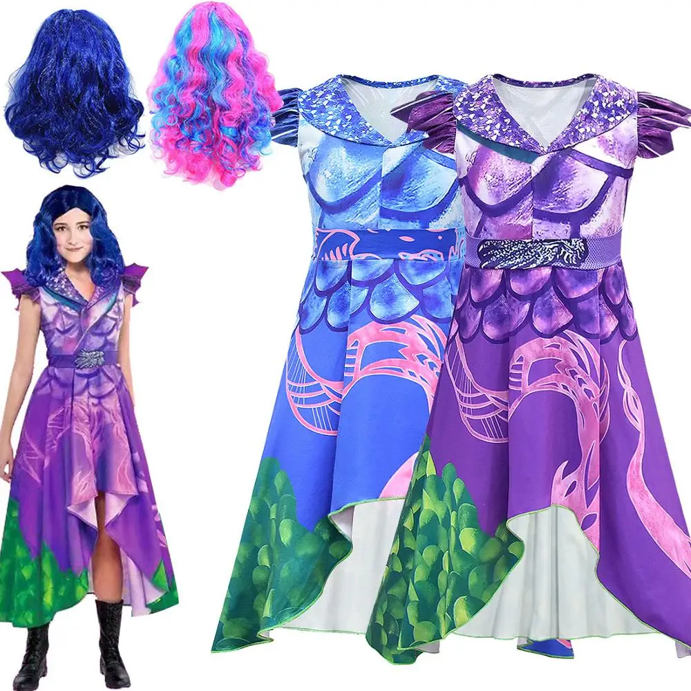 Descendants3 Sposare Caramella Costume Viola Vestito Dal Pannello Esterno Del Partito di Halloween Evie Prestazioni Vestito Dalla Principessa delle ragazze