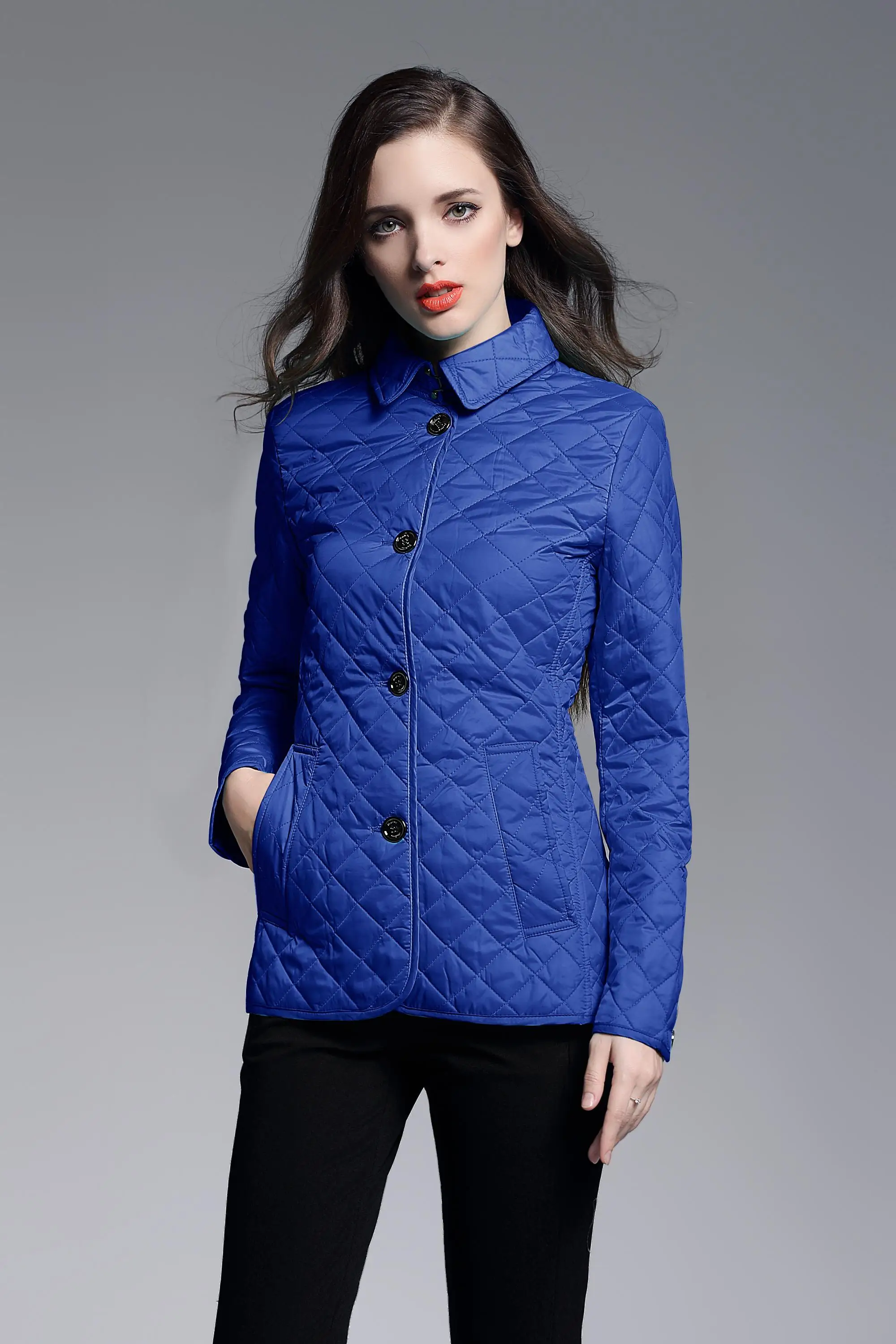 Зимняя куртка, пальто для женщин и куртки Veste Femme, парка для женщин, пальто, однобортное, приталенное, Veste Femme, женская верхняя одежда - Цвет: Blue