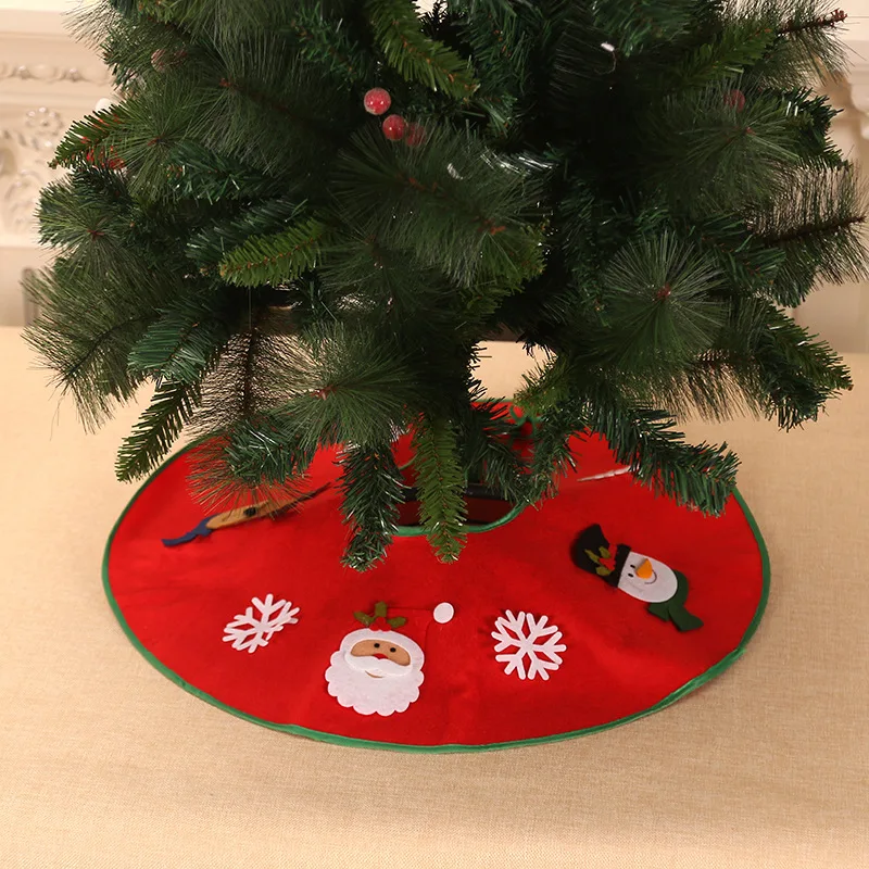 

Red White Christmas Tree Skirt Carpet Party Ornaments Christmas Decoration for Home Non-woven Xmas Tree Skirt Aprons