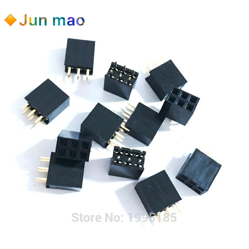 100 шт. 2x3 6 Pin 2 54 мм Двухрядные женские прямые коннекторы шаг гнездо контактный