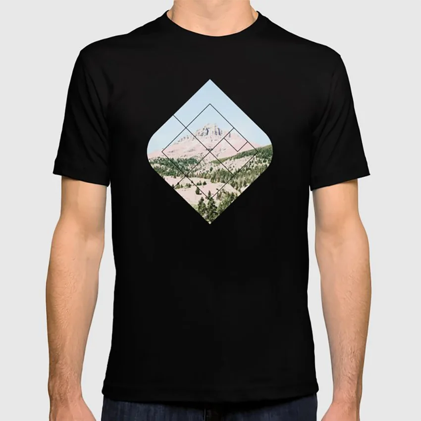 Счастливая Гора# society6# Декор# buyart футболка цифровая манипуляция краска фильтр краски эффект деревья горный лес
