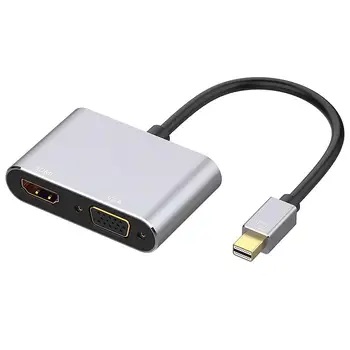 

Aluminium Alloy Mini DisplayPort to HDMI VGA Adapter Converter Cable for Monitor for Desktop Computers Notebooks Televisions