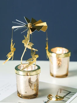 

Vintage Candle Holder Wedding Creative Romantic Candle Holder Arredo Casa Automatic Rotating Horse Star Sky Candlestick FF8C001