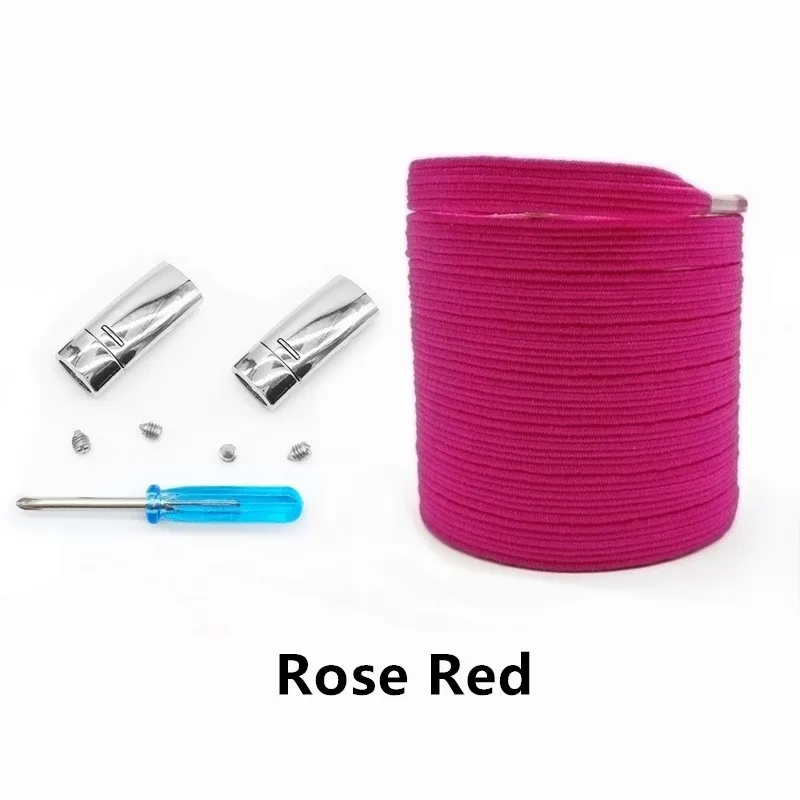 rose pink 1 пара эластичных шнурков с магнитным замком креативные шнурки для обуви для детей и взрослых - Color: rose pink