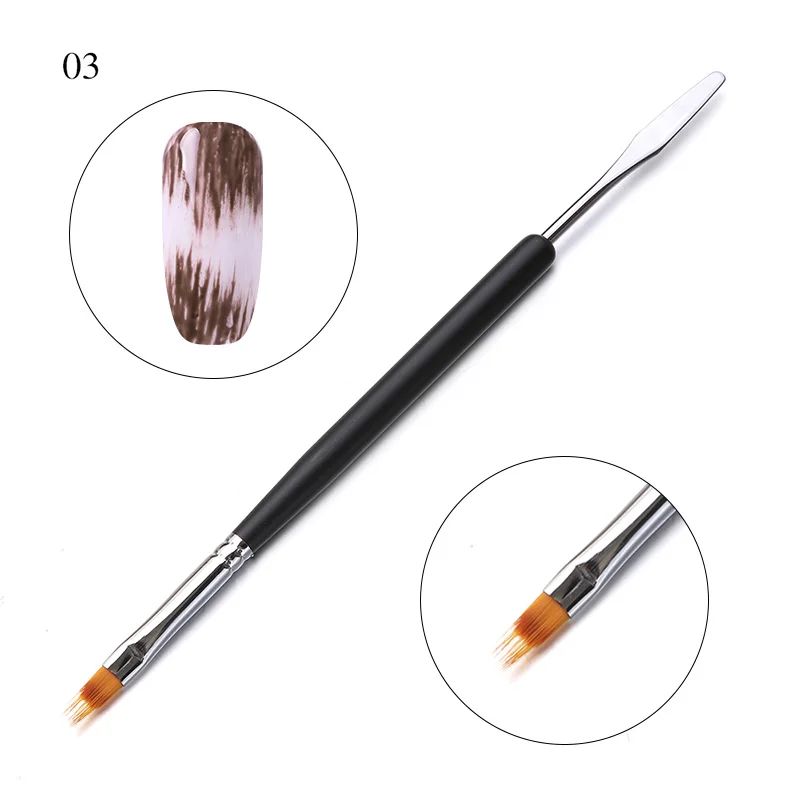 1 шт. двухсторонняя УФ-кисточка для геля для ногтей многофункциональная ручка для рисования для дизайна ногтей расширение с цветными ручками кисти для УФ-геля инструмент для ногтей