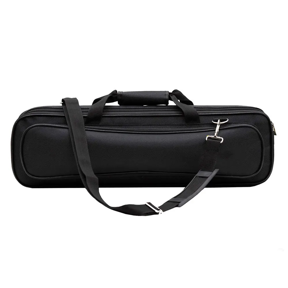 Защитный чехол с флейтой, многокарманная Студенческая сумка для хранения Оксфорд, 2 цвета, Детский защитный футляр для флейты, защитный чехол на кнопках - Цвет: Black