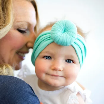 

free shipping 9pcs New Design Soft Ball Nylon Baby Accessories Wholesale 20 Color Nylon Wide Baby girl Headbands